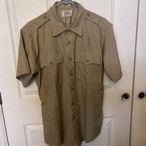 Conqueror Tan Law Enforcement Shirt LT Button-Front men XL Classic DUTY Uniform
